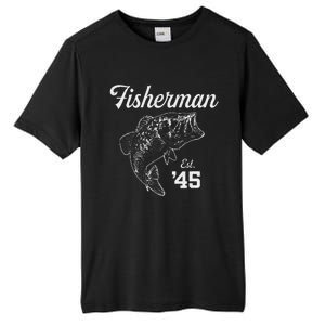 78 Year Old Bass Fisherman Fishing 1945 78th Birthday Tall Fusion ChromaSoft Performance T-Shirt