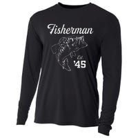 78 Year Old Bass Fisherman Fishing 1945 78th Birthday Cooling Performance Long Sleeve Crew