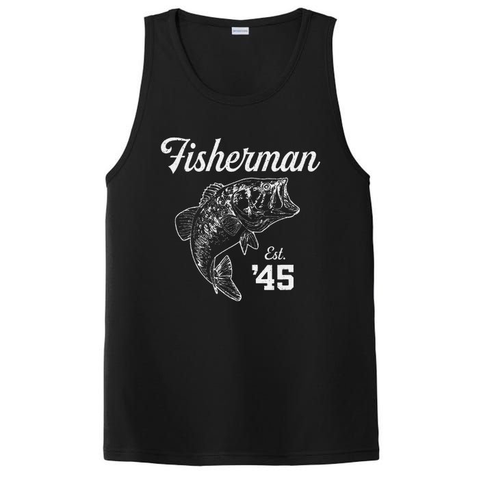 78 Year Old Bass Fisherman Fishing 1945 78th Birthday PosiCharge Competitor Tank