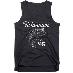 78 Year Old Bass Fisherman Fishing 1945 78th Birthday Tank Top