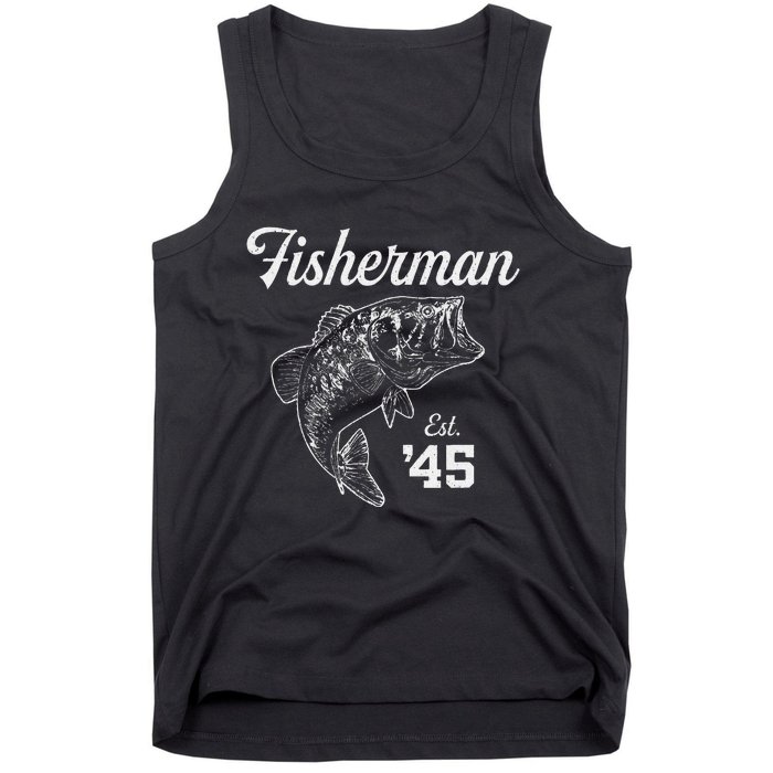 78 Year Old Bass Fisherman Fishing 1945 78th Birthday Tank Top