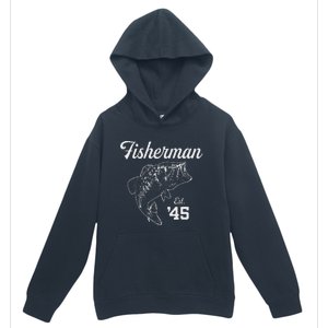 78 Year Old Bass Fisherman Fishing 1945 78th Birthday Urban Pullover Hoodie