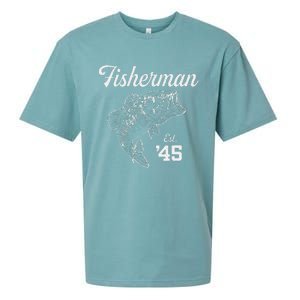 78 Year Old Bass Fisherman Fishing 1945 78th Birthday Sueded Cloud Jersey T-Shirt