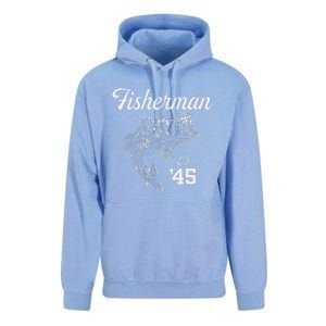 78 Year Old Bass Fisherman Fishing 1945 78th Birthday Unisex Surf Hoodie