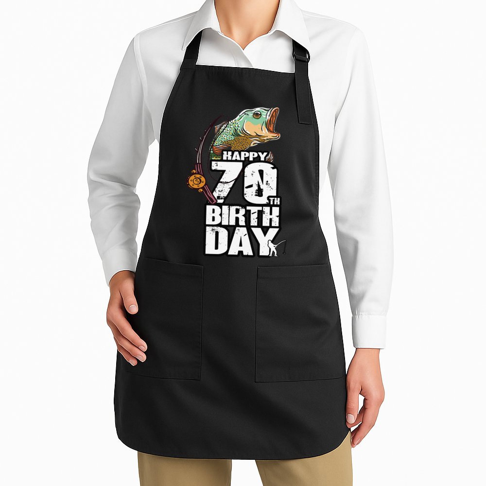 70 Years Old Fishing Fisherman Angler 70th Birthday Apron