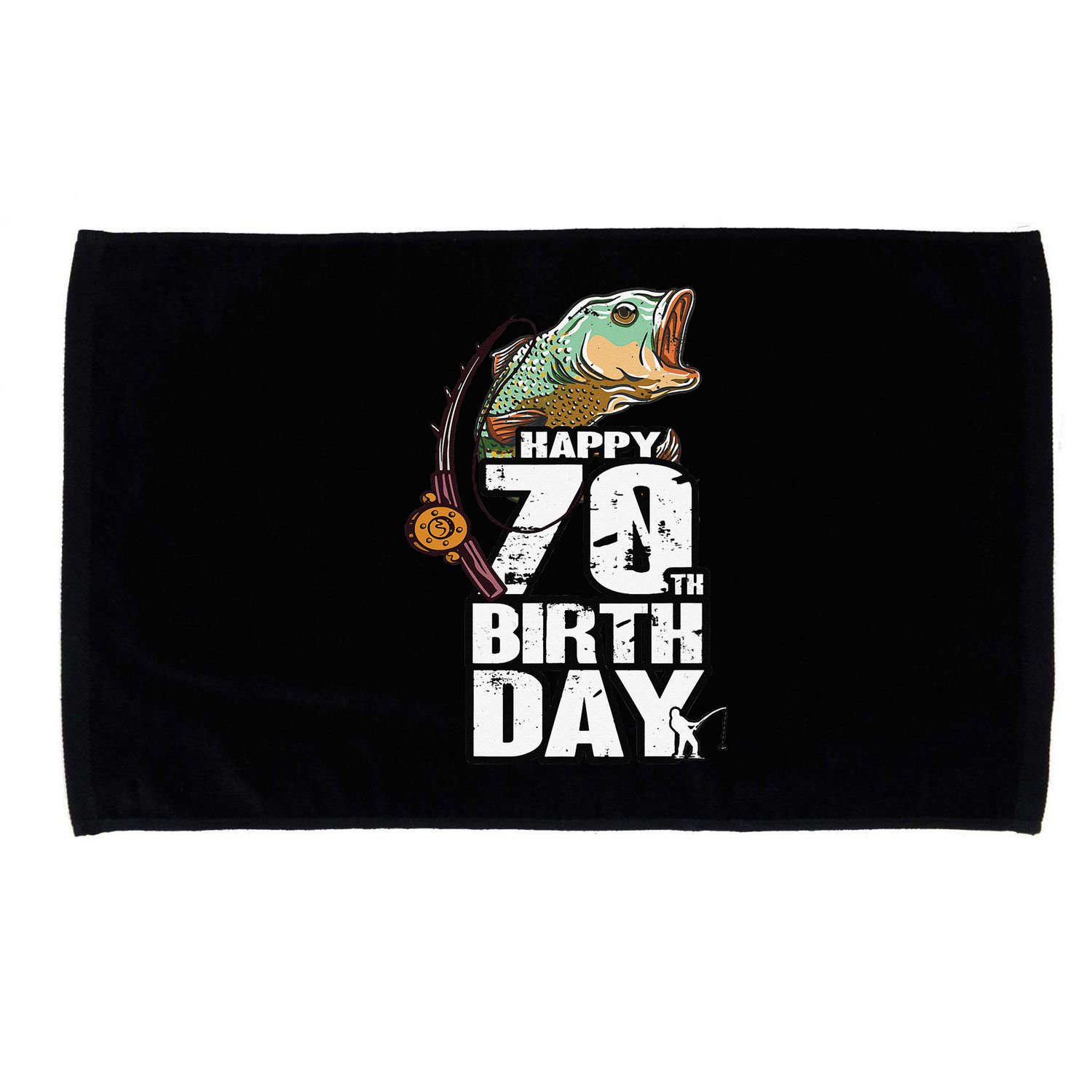 70 Years Old Fishing Fisherman Angler 70th Birthday Microfiber Hand Towel