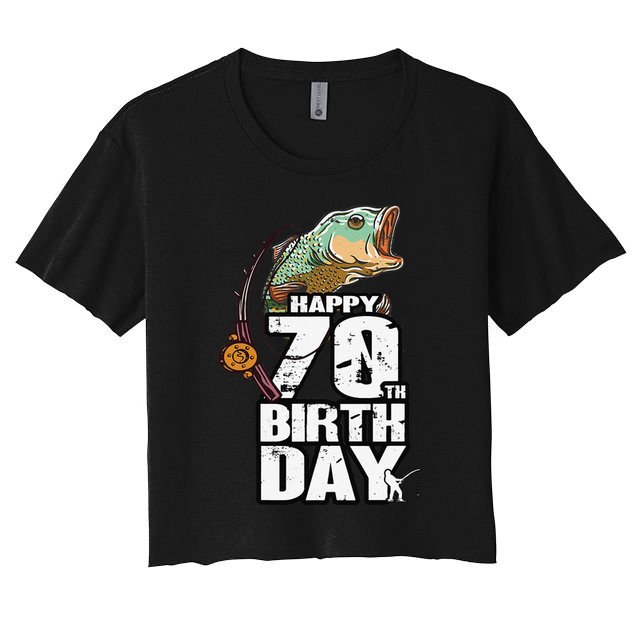 70 Years Old Fishing Fisherman Angler 70th Birthday Crop Top