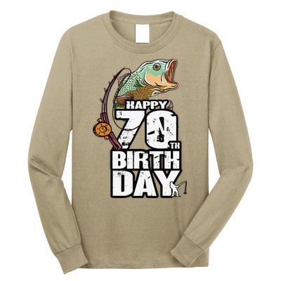 70 Years Old Fishing Fisherman Angler 70th Birthday Long Sleeve Shirt