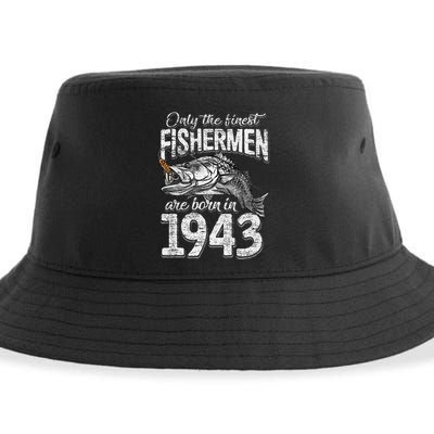 78 Years Old Fisherman Born In 1943 Fisherman 78th Birthday Sustainable Bucket Hat