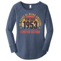 70 Years Of Being Awesome 1953 Limited Edition Vintage Retro Women's Perfect Tri Tunic Long Sleeve Shirt