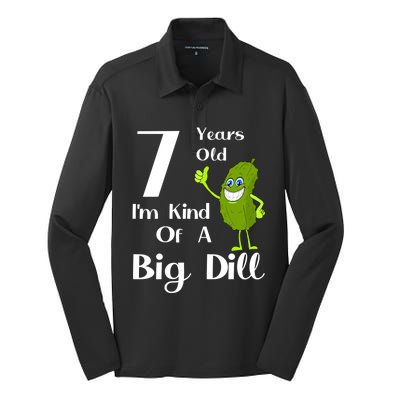 7 Years Old IM Kind Of A Big Dill Gift Silk Touch Performance Long Sleeve Polo