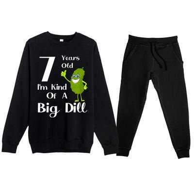 7 Years Old IM Kind Of A Big Dill Gift Premium Crewneck Sweatsuit Set