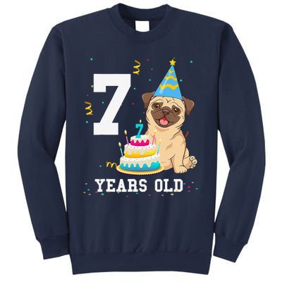 7 Years Old Birthday Pug Dog Lover Party Sweatshirt