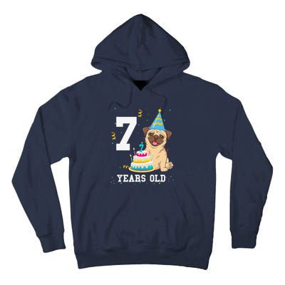 7 Years Old Birthday Pug Dog Lover Party Tall Hoodie