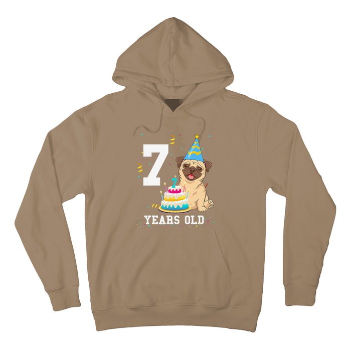 7 Years Old Birthday Pug Dog Lover Party Hoodie