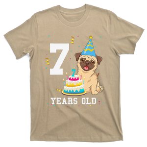 7 Years Old Birthday Pug Dog Lover Party T-Shirt