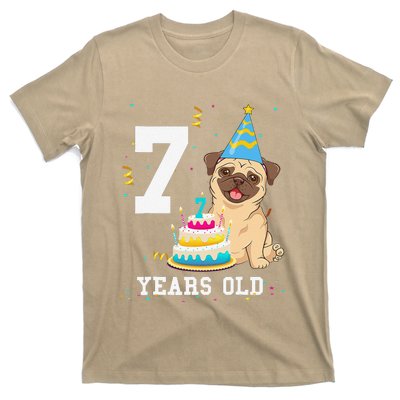 7 Years Old Birthday Pug Dog Lover Party T-Shirt