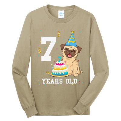 7 Years Old Birthday Pug Dog Lover Party Tall Long Sleeve T-Shirt