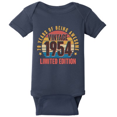 70 Years Of Being Awesome 1954 Limited Edition Vintage Retro Baby Bodysuit