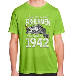 79 Years Old Fisherman Born In 1942 Fisherman 79th Birthday Adult ChromaSoft Performance T-Shirt