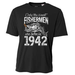 79 Years Old Fisherman Born In 1942 Fisherman 79th Birthday Cooling Performance Crew T-Shirt