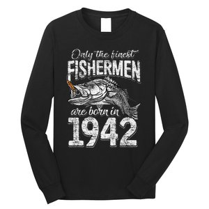 79 Years Old Fisherman Born In 1942 Fisherman 79th Birthday Long Sleeve Shirt