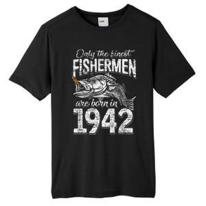 79 Years Old Fisherman Born In 1942 Fisherman 79th Birthday Tall Fusion ChromaSoft Performance T-Shirt