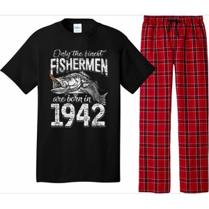 79 Years Old Fisherman Born In 1942 Fisherman 79th Birthday Pajama Set