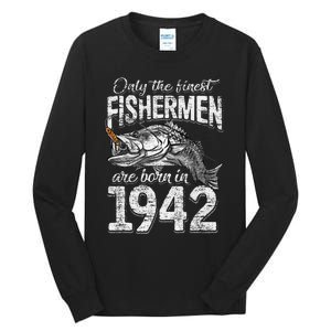 79 Years Old Fisherman Born In 1942 Fisherman 79th Birthday Tall Long Sleeve T-Shirt