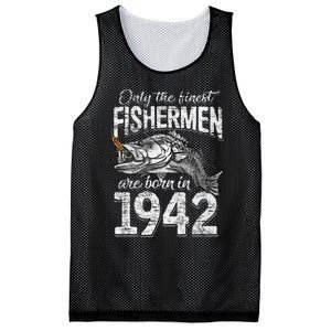 79 Years Old Fisherman Born In 1942 Fisherman 79th Birthday Mesh Reversible Basketball Jersey Tank