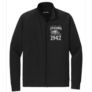 79 Years Old Fisherman Born In 1942 Fisherman 79th Birthday Stretch Full-Zip Cadet Jacket