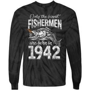 79 Years Old Fisherman Born In 1942 Fisherman 79th Birthday Tie-Dye Long Sleeve Shirt