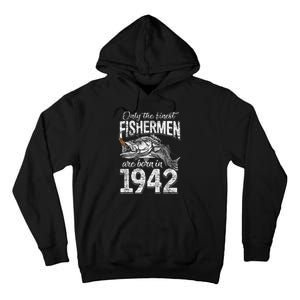 79 Years Old Fisherman Born In 1942 Fisherman 79th Birthday Tall Hoodie