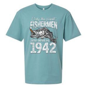 79 Years Old Fisherman Born In 1942 Fisherman 79th Birthday Sueded Cloud Jersey T-Shirt