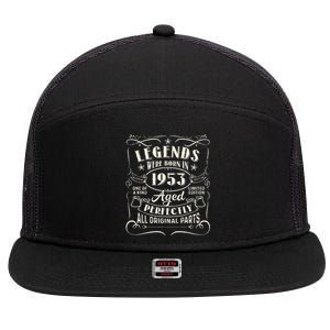 70 Years Old Gifts Legends Were Born In 1953 70th Birthday 7 Panel Mesh Trucker Snapback Hat