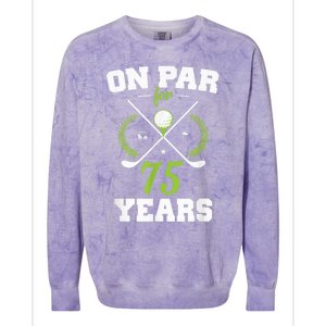 75 Years Old Happy 75th Birthday Present for Golfers Colorblast Crewneck Sweatshirt