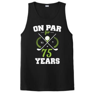 75 Years Old Happy 75th Birthday Present for Golfers PosiCharge Competitor Tank