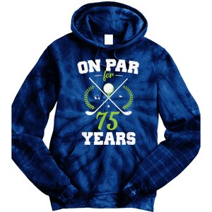 75 Years Old Happy 75th Birthday Present for Golfers Tie Dye Hoodie