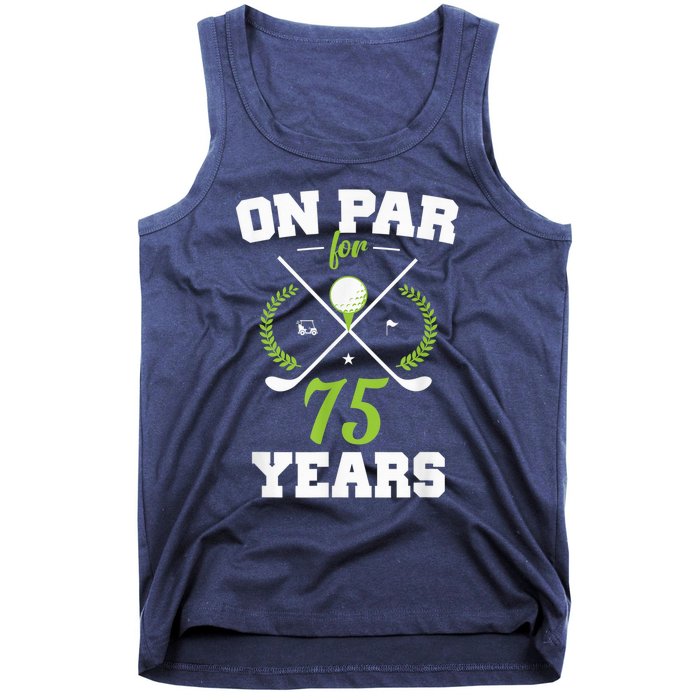 75 Years Old Happy 75th Birthday Present for Golfers Tank Top