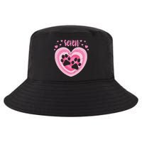 7 Year Old Cute Dog Paw Birthday 7th Bday Cool Comfort Performance Bucket Hat
