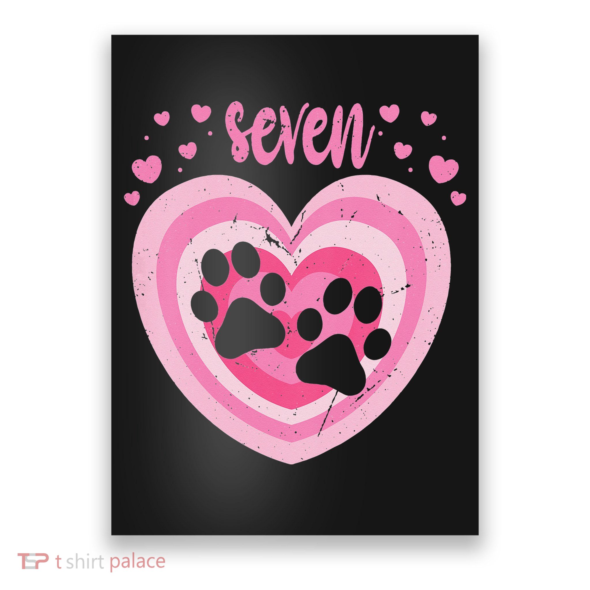 7 Year Old Cute Dog Paw Birthday 7th Bday Poster