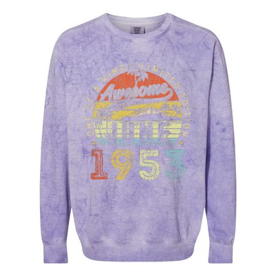 70 Year Old Awesome Since June 1953 70th Birthday Colorblast Crewneck Sweatshirt