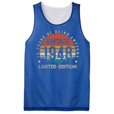 75 Year Old Funny Gift Vintage 1948 Limited Edition 75th Birthday Gift Mesh Reversible Basketball Jersey Tank