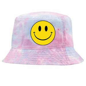 70s Yellow Smile Face Cute Happy Peace Smiling Face Tie-Dyed Bucket Hat