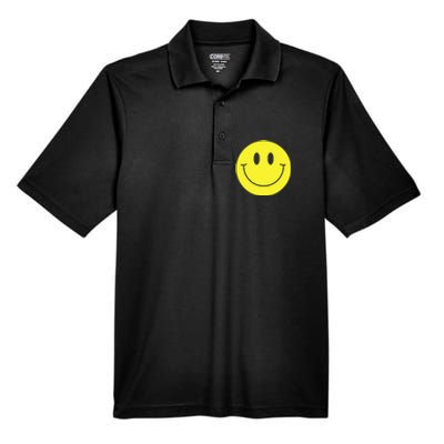 70s Yellow Smile Face Cute Happy Peace Smiling Face Men's Origin Performance Piqué Polo