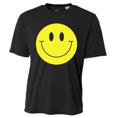 70s Yellow Smile Face Cute Happy Peace Smiling Face Cooling Performance Crew T-Shirt