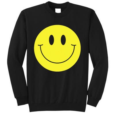 70s Yellow Smile Face Cute Happy Peace Smiling Face Tall Sweatshirt