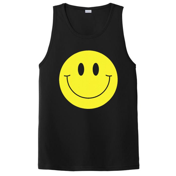 70s Yellow Smile Face Cute Happy Peace Smiling Face PosiCharge Competitor Tank