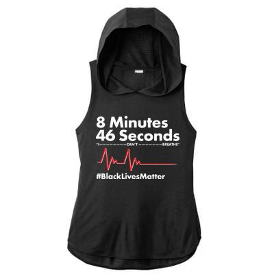 8 Mintues 46 Seconds I Can't Breathe #BLM Ladies PosiCharge Tri-Blend Wicking Draft Hoodie Tank