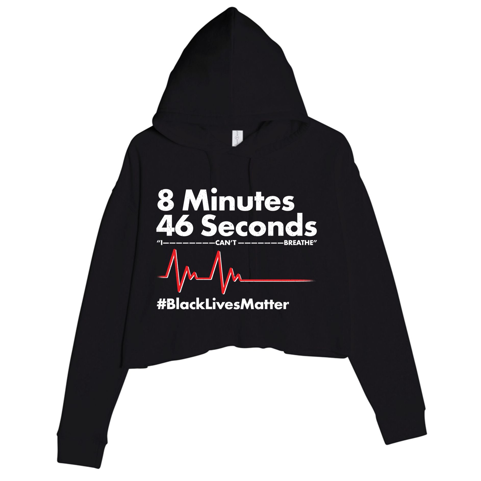 8 Mintues 46 Seconds I Can't Breathe #BLM Crop Fleece Hoodie